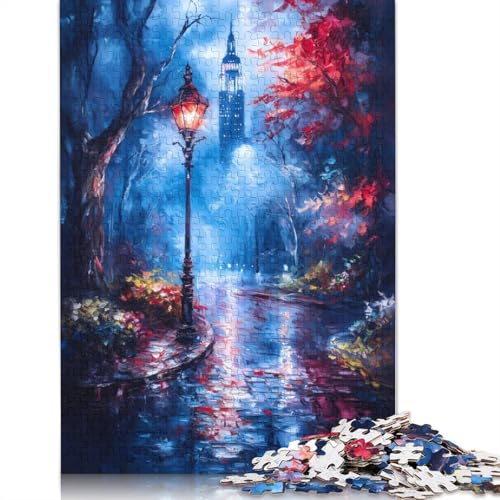 Stadtbild-Nachtmalerei-Puzzle, 1500 Teile, Entspannungs-Herausforderungsspielzeug, schwierige Puzzles für Frauen und Männer, 1500 Teile (85 x 57 cm) von QBIREX