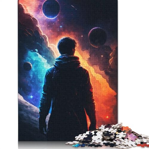 Staring at The Planets 1500-teiliges Puzzle für Erwachsene, interessante Stressabbau-Puzzlespiele für Erwachsene, für Teenager, 1500 Teile (85 x 57 cm) von QBIREX