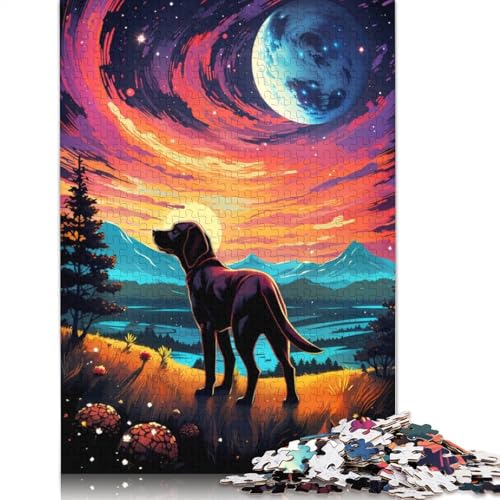 Starlit Sentinels Dog 1000-teiliges Puzzle, Familienspaß für Erwachsene und herausforderndes Spiel, Spiele zum Stressabbau und einzigartige Geschenke (75 x 50 cm) von QBIREX