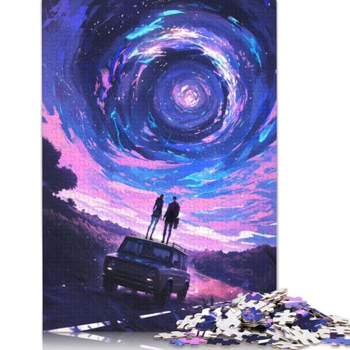 Starlit Vortex Black H Puzzle, 520 Teile, für Erwachsene, Lernspiele für Zuhause, Spielzeug, 520 Teile (52 x 38 cm) von QBIREX