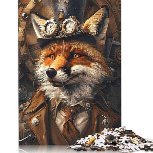 Steampunk-Fuchs-Tierpuzzle, 1000 Teile, für Erwachsene und Jugendliche ab 12 Jahren, 1000 Teile (38 x 26 cm) von QBIREX