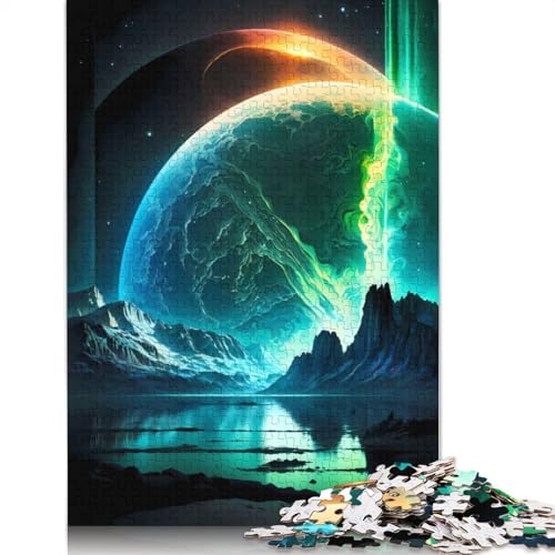 Stellar Arctic Wonderland 1000-teiliges Puzzle für Erwachsene, Spielzeug, Denkspiel, Lernspiel für Erwachsene, Stressabbau, Heimdekoration (38 x 26 cm) von QBIREX