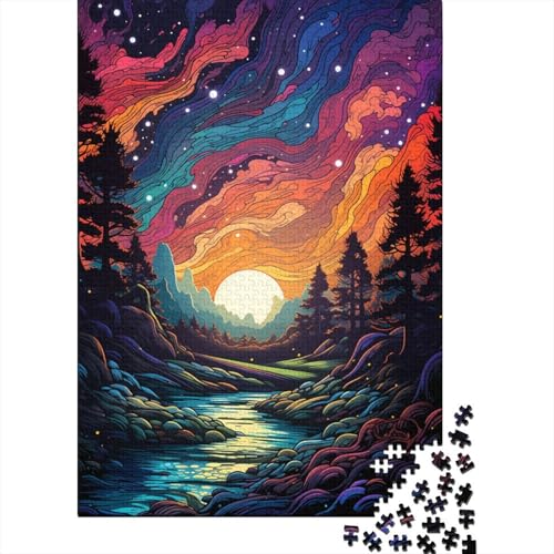 Sternenhimmel-Nachtansicht-Puzzle, Entspannungs-Herausforderung, Spielzeug, rechteckiges Papier-Puzzle für Jungen oder Mädchen, 1000 Teile (75 x 50 cm) von QBIREX