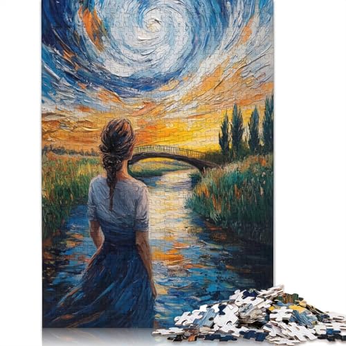 Sternennacht-Brücke-Puzzle, rechteckig, Papp-Puzzle, Geschenk für Kinder ab 12 Jahren, 1500 Teile (85 x 57 cm) von QBIREX