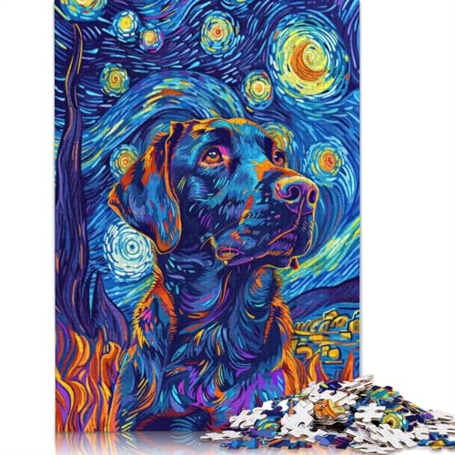 Sternennacht-Labrador-Puzzles für Erwachsene, 1000 herausfordernde und knifflige ungewöhnliche Puzzles für Kinder ab 12 Jahren, 1000 Teile (75 x 50 cm) von QBIREX