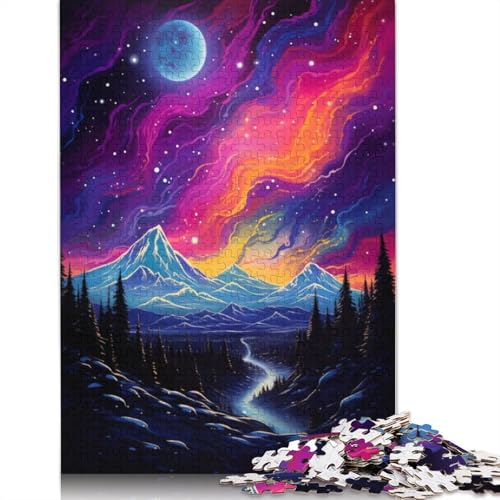 Sternennacht in den Tetons, Puzzle aus 100% recyceltem Karton, für Jungen oder Mädchen, 1000 Teile (26 x 38 cm) von QBIREX