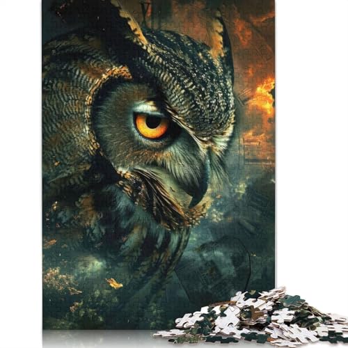 Stygian Owl Puzzle für Erwachsene, Premium-Puzzle aus 100% recyceltem Brett, schwierige Puzzles für Kinder ab 12 Jahren, 1000 Teile (75 x 50 cm) von QBIREX
