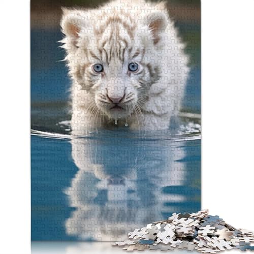 Süßes Baby-Tiger-Puzzle, 100% Recyclingkarton, Puzzle aus 100% Recyclingkarton, für Jungen oder Mädchen, 1000 Teile (75 x 50 cm) von QBIREX