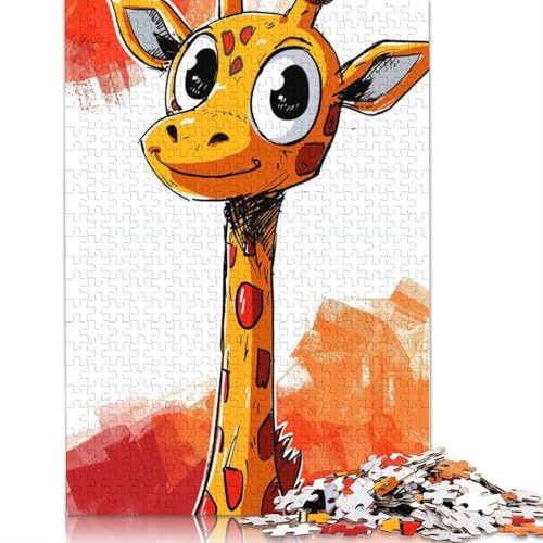 Süßes Giraffen-Puzzle, 100% recycelter Karton, 100% recycelter Karton, Puzzle für Jungen oder Mädchen, 1000 Teile (75 x 50 cm) von QBIREX