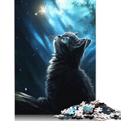 Süßes Katzen-Kätzchen-Glühwürmchen, 1500-teiliges Puzzle für Erwachsene, Dekompressionsspielzeug, Denksportaufgaben für Frauen und Männer, 1500 Teile (85 x 57 cm) von QBIREX