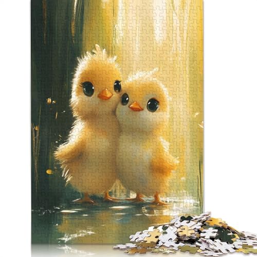 Süßes Küken-Puzzle, Denksportaufgabe, Premium-Karton-Puzzle für Kinder und Erwachsene ab 12 Jahren, 1000 Teile (75 x 50 cm) von QBIREX