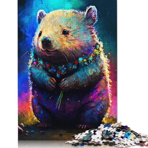 Süßes Maus-Malpuzzle, Premium-Puzzle aus 100% recycelter Pappe, 100% recycelter Karton, für Erwachsene ab 12 Jahren, 1000 Teile (26 x 38 cm) von QBIREX