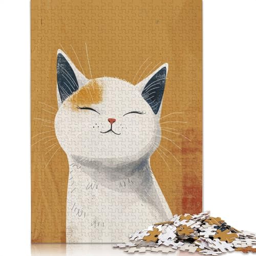 Sunny Feline Smile Puzzle, herausforderndes und kniffliges Premium-Karton-Puzzle für Erwachsene und Teenager, 1000 Teile (75 x 50 cm) von QBIREX