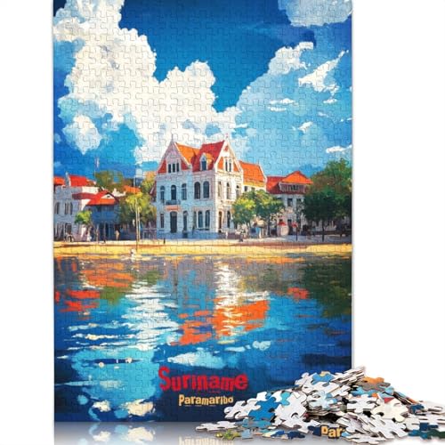 Suriname-Kunstposter, 1000-teiliges Puzzle für Erwachsene, Spielzeug, Denkspiel, Lernspiel für Erwachsene, Stressabbau, Heimdekoration (38 x 26 cm) von QBIREX