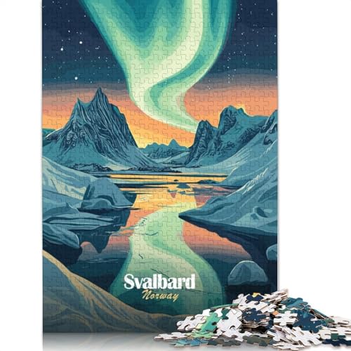 Svalbard Aurora Borealis Puzzle, Denksportaufgabe, rechteckiges Papierpuzzle für Erwachsene, 1000 Teile (75 x 50 cm) von QBIREX