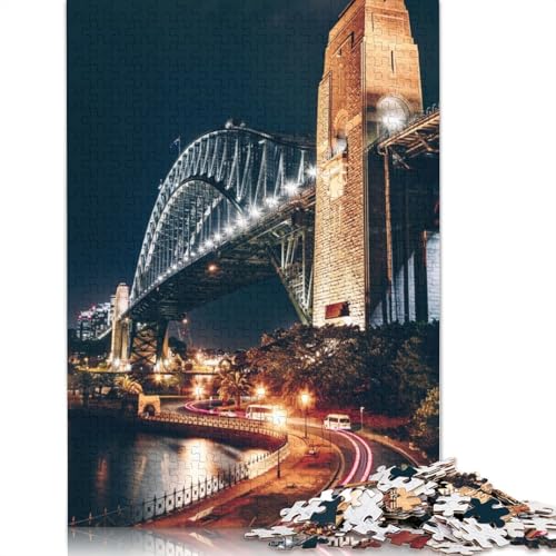 Sydney Harbour Bridge Puzzle-Spielzeug, Lernspiel, Premium-Karton-Puzzle für Erwachsene und Kinder, 1000 Teile (75 x 50 cm) von QBIREX