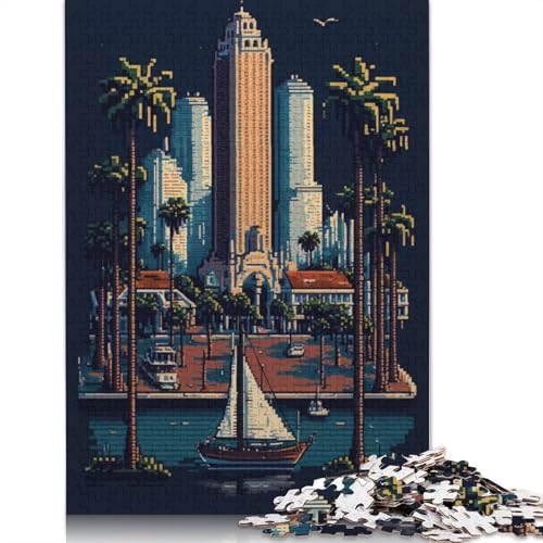 Tampa Pixel Art Puzzle, Denksportaufgabe, rechteckiges Papierpuzzle für Erwachsene und Teenager, 1000 Teile (26 x 38 cm) von QBIREX