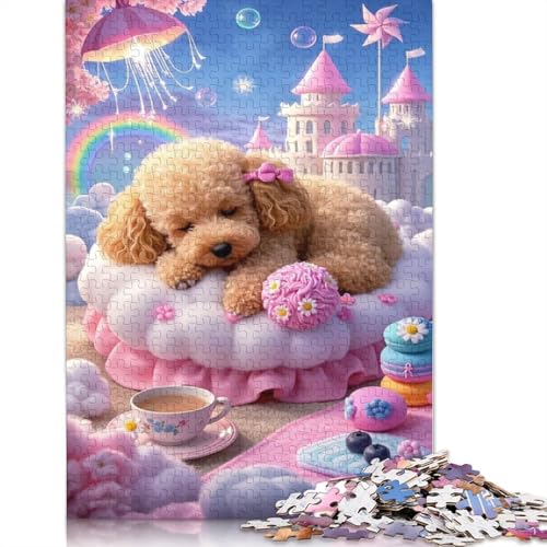 Teetassen-Pudel-Puzzle, Familienspaß, rechteckiges Papierpuzzle für Kinder und Erwachsene ab 12 Jahren, Geburtstagsgeschenk, 1000 Teile (75 x 50 cm) von QBIREX