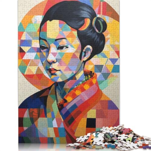The Geishas Grace Abstract Puzzle 1000-teilige Schwer Puzzle Spielzeug Lernspiel Impossible Herausforderung Spielzeug Für Erwachsene Kinder 1000pcs (38x26cm) von QBIREX