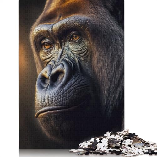 The Gorilla Puzzles 1000 Teile Schwer Puzzle Spielzeug Lernspiel Impossible Herausforderung Spielzeug Für Erwachsene Kinder 1000pcs (38x26cm) von QBIREX
