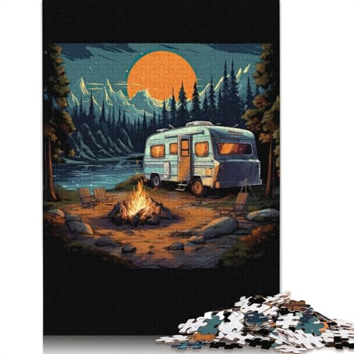 The Mountain Campfire Puzzles 1000 Teile Schwer Puzzle Spielzeug Lernspiel Impossible Herausforderung Spielzeug Für Erwachsene Kinder 1000pcs (40x28cm) von QBIREX