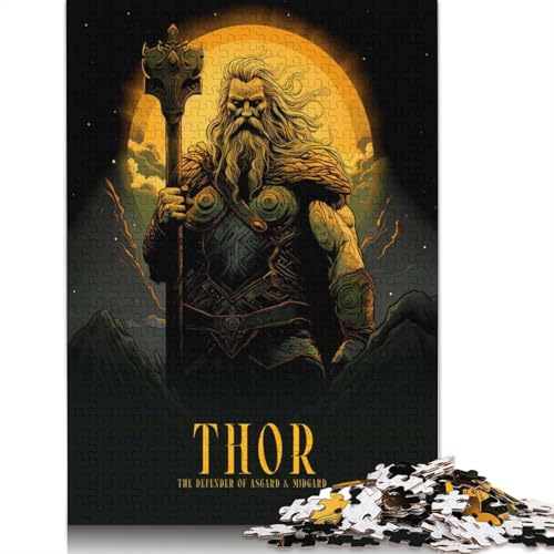 Thor-Poster, 1000-teiliges Puzzle, Papierpuzzle für Teenager, lustige Puzzles, 1000 Teile (38 x 26 cm) von QBIREX