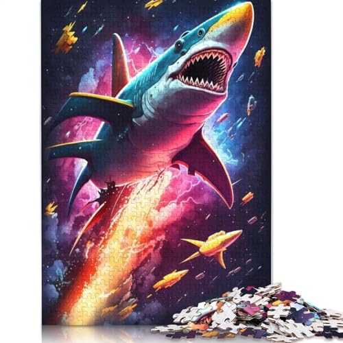 Tier-Hai-Fisch-Puzzle, schwierige Herausforderung, 100 Prozent recycelter Karton, Puzzle für Erwachsene, Teenager, 1000 Teile (75 x 50 cm) von QBIREX