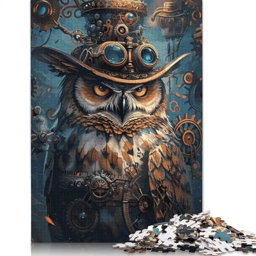 Tier-Steampunk-Eule, 1000-teiliges Papierpuzzle für Erwachsene, Puzzle, Lernspiel, Herausforderungsspielzeug, 1000 Teile (75 x 50 cm) von QBIREX