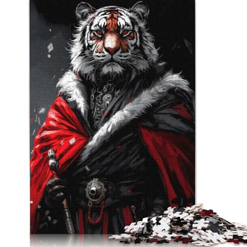 Tiger Crimson Warrior Puzzle-Spielzeug, Lernspiel, Premium-Puzzle aus Karton für Erwachsene und Kinder, 1000 Teile (75 x 50 cm) von QBIREX
