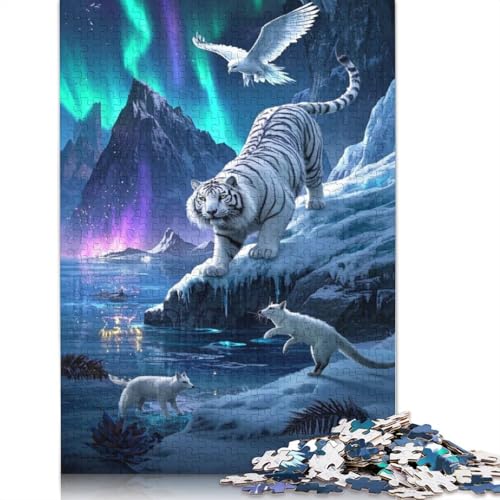 Tiger Puzzle 1000 Teile Schwer Puzzle Spielzeug Lernspiel Impossible Herausforderung Spielzeug Für Erwachsene Kinder 1000pcs (38x26cm) von QBIREX