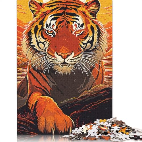 Tiger Vintage Puzzles 1000 Teile Schwer Puzzle Spielzeug Lernspiel Impossible Herausforderung Spielzeug Für Erwachsene Kinder 1000pcs (40x28cm) von QBIREX