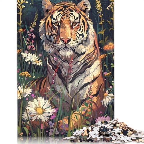 Tigerblumen-Puzzle, DIY-Spiel, Premium-Karton-Puzzle für Frauen und Männer, Kindertagsgeschenke, 1000 Teile (26 x 38 cm) von QBIREX