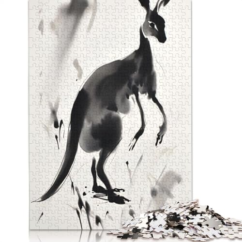 Tintenkänguru-Puzzle, DIY-Spiel, rechteckiges Papierpuzzle für Jungen oder Mädchen, Geburtstagsgeschenk, 1000 Teile (26 x 38 cm) von QBIREX