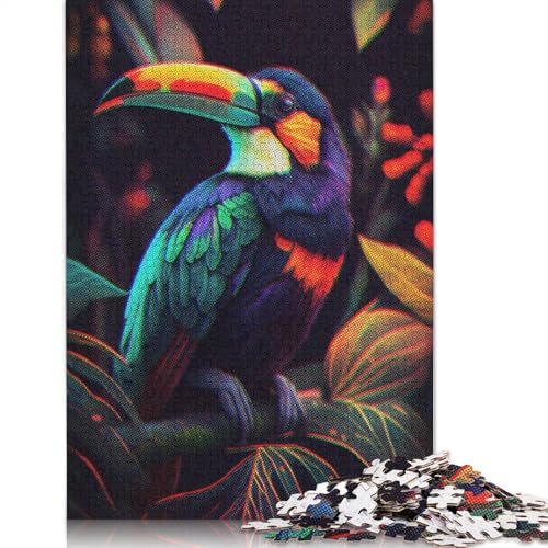 Toucan in The Jungle Puzzle 1000-teilige Schwer Puzzle Spielzeug Lernspiel Impossible Herausforderung Spielzeug Für Erwachsene Kinder 1000pcs (40x28cm) von QBIREX