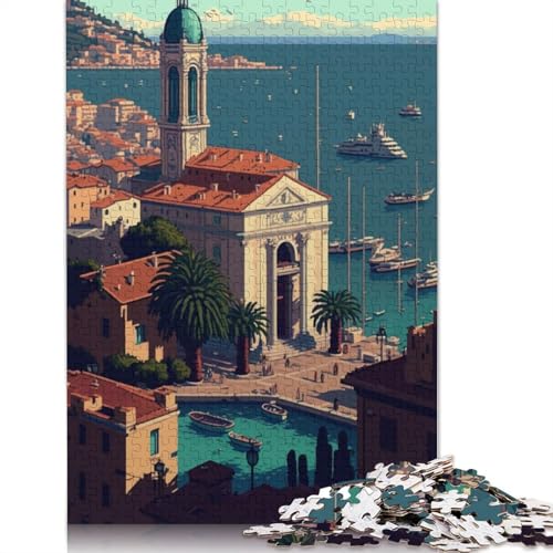 Toulon Pixel Art Puzzle, 100% recycelter Karton, 100% recycelter Karton, Puzzle für Jungen oder Mädchen, 1000 Teile (75 x 50 cm) von QBIREX