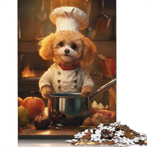 Toy Poodle Chef Puzzle 1000 Teile Schwer Puzzle Spielzeug Lernspiel Impossible Herausforderungsspielzeug Für Erwachsene Und Kinder Ab 14 Jahren 1000pcs (75x50cm) von QBIREX