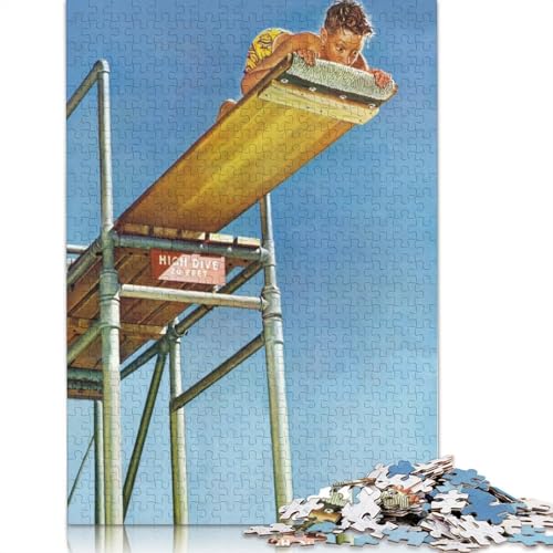 Trampolin-Puzzle, 520 Teile für Erwachsene, nachhaltiges Holzpuzzle, 520-teiliges Set (52 x 38 cm) von QBIREX