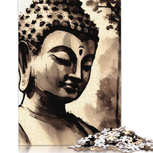 Tranquil Buddha Ink Wash Puzzles 1000 Teile Schwer Puzzle Spielzeug Pädagogisches Spiel Impossible Herausforderung Spielzeug Für Erwachsene Kinder 1000pcs (38x26cm) von QBIREX