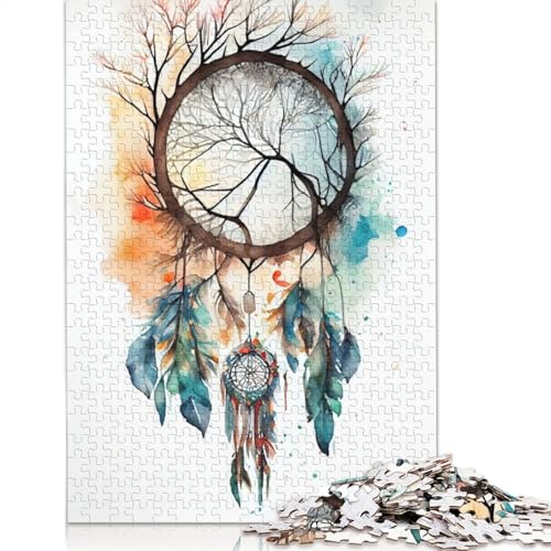Traumfänger-Puzzle, Denksportaufgabe, rechteckiges Papierpuzzle für Erwachsene und Teenager, 1000 Teile (75 x 50 cm) von QBIREX