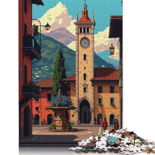 Trento Pixel Art Puzzle 1000-teilige Schwer Puzzle Spielzeug Lernspiel Impossible Herausforderung Spielzeug Für Erwachsene Und Kinder in Bewährter 300pcs (40x28cm) von QBIREX
