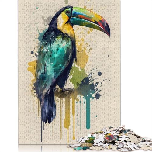Tukan-Kielschnabel-Puzzle, 1000 Teile, Entspannungs-Herausforderungsspielzeug, schwierige Puzzles für Frauen und Männer, 1000 Teile (75 x 50 cm) von QBIREX