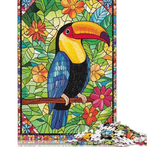 Tukan im tropischen Garten, Puzzle, kreative Spiele, 100% recycelter Karton, Puzzle für Erwachsene, 1000 Teile (38 x 26 cm) von QBIREX