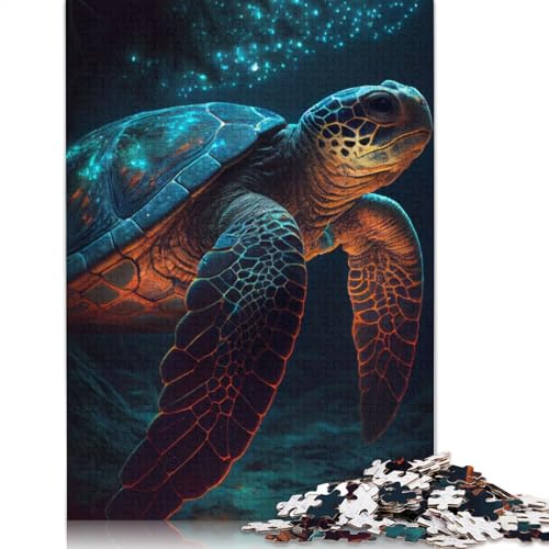 Turtle Animal Glowing Puzzle 520 Teile Schwer Puzzle Spielzeug Lernspiel Impossible Herausforderungsspielzeug Für Erwachsene Und Kinder in Bewährter 520pcs (52x38cm) von QBIREX