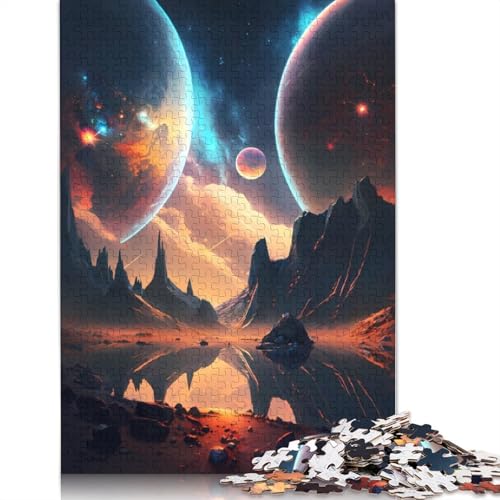 Twin Planet Spacescape 1000-teiliges Puzzle, Familienspaß für Erwachsene und herausforderndes Spiel, Spiele zum Stressabbau und einzigartige Geschenke (38 x 26 cm) von QBIREX