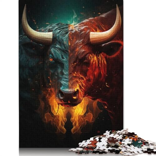 Two Faced Crypto Bull 1500-teiliges Puzzle, interessanter Stressabbau, Beste Puzzles für Kinder ab 12 Jahren, 1500 Teile (85 x 57 cm) von QBIREX