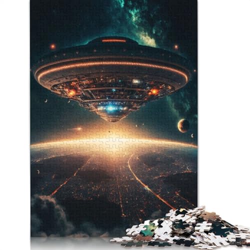 UFO Invade Interstellar, 520-teiliges Puzzle für Erwachsene, zusammen, Denksportaufgaben für Frauen und Männer, 520 Teile (52 x 38 cm) von QBIREX