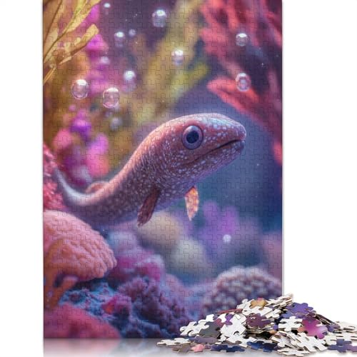 Underwater Baby EEL Fish with Bubbles Puzzles 1500 Teile Schwer Puzzle Spielzeug Lernspiel Impossible Herausforderungsspielzeug Für Erwachsene Und Kinder Ab 12 Jahren 1500pcs (85x57cm) von QBIREX