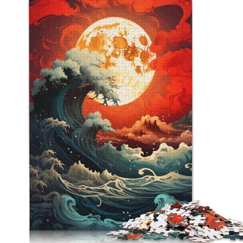 Unter Mondlicht-Puzzle, Familienspaß, rechteckiges Papierpuzzle für Kinder und Erwachsene ab 12 Jahren, Geburtstagsgeschenk, 1000 Teile (38 x 26 cm) von QBIREX