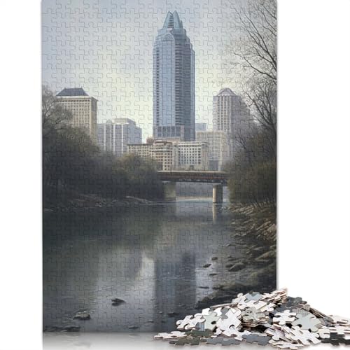 Urban Oasis Austin USA Puzzle aus 100 % recyceltem Karton, Premium Puzzle für Kinder und Erwachsene, Weihnachtsgeschenk, 1000 Teile (75 x 50 cm) von QBIREX