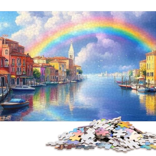 Venedig-Wasserstadt-Puzzle, anpassbare Bilder, 100% recycelter Karton, Puzzle für Kinder und Erwachsene ab 12 Jahren, einzigartiges Geschenk, 70 x 50 cm/1000 Teile Venedig-Wasserstadt-Puzzle, anpassbare Bilder, 100% recycelter Karton, Puzzle für Kinder und Erwachsene ab 12 Jahren, einzigartiges Geschenk, 70 x 50 cm/1000 Teile von QBIREX